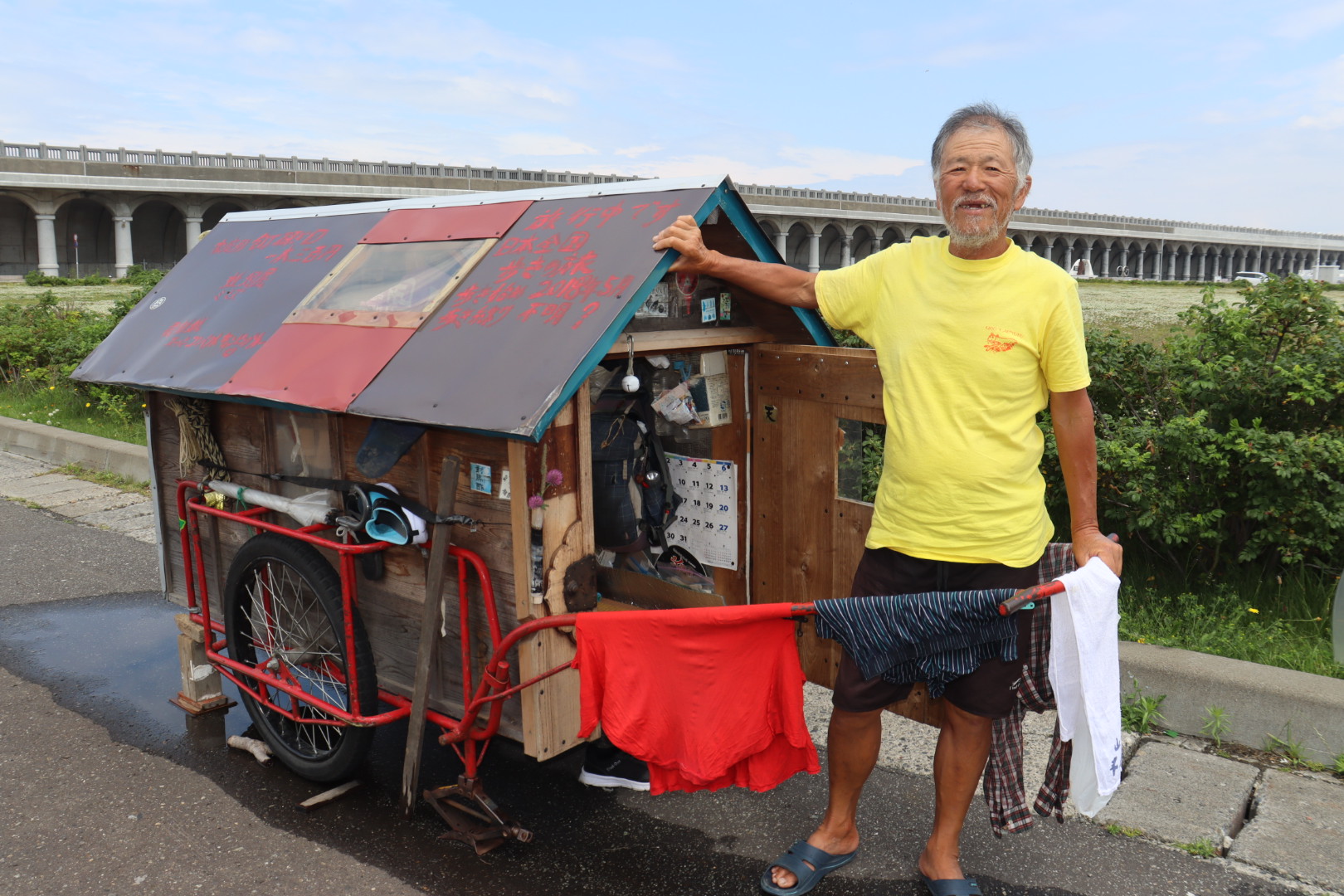 リヤカー引き日本一周 上越の男性 ３年ぶり２度目の稚内入り | 稚内プレス社